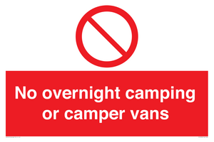 No overnight camping or camper vans